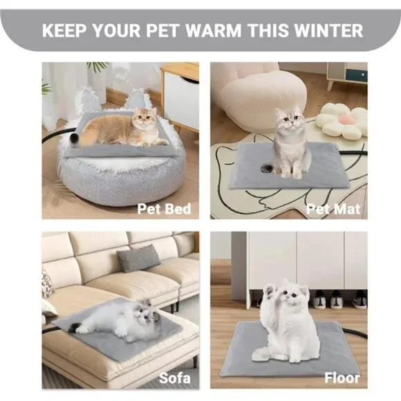 Cat Bed Heated Cat Bed for Indoor Cats & Small Dogs, Waterproof Dog - Picture 6 of 7